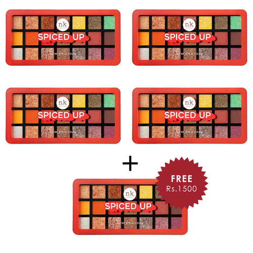 Nicka K 21 Color Eyeshadow Palette - Spiced Up 4pc Set + 1 Full Size Product Worth 25% Value Free