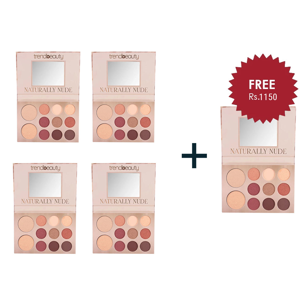    TREND BEAUTY EYESHADOW 11 COLOR HIGHLIGHTER 2 COLOR 9 PALETTE NATURALLY NUDE 4pc Set + 1 Full Size Product Worth 25% Value Free