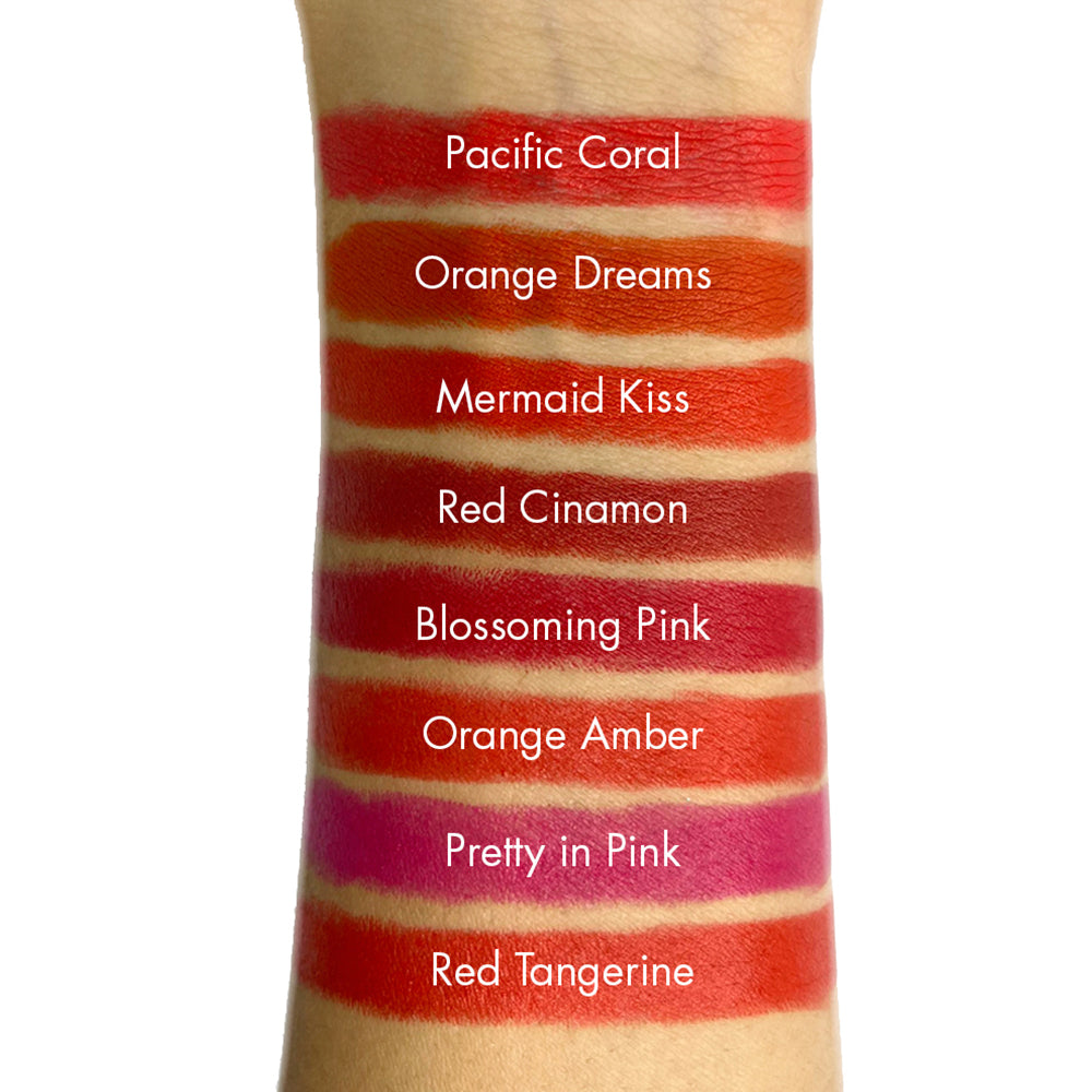Rosy Gold Matte Lipstick Red Cinamon M4 4pc Set + 1 Full Size Product Worth 25% Value Free