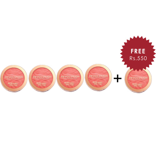 Makeup Revolution Blusher Reloaded Coral Dream 4Pcs Set + 1 Full Size Product Worth 25% Value Free