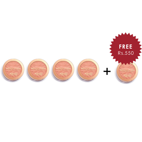 Makeup Revolution Blusher Reloaded Peach Bliss 4Pcs Set + 1 Full Size Product Worth 25% Value Free