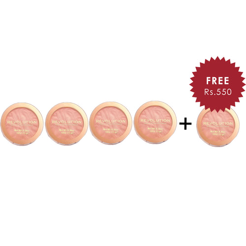 Makeup Revolution Blusher Reloaded Peaches & Cream 4Pcs Set + 1 Full Size Product Worth 25% Value Free