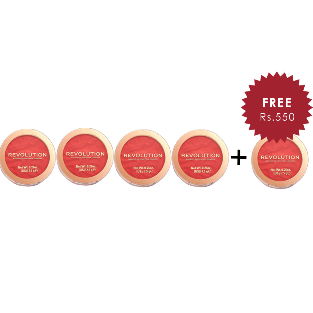 Makeup Revolution Blusher Reloaded Pop My Cherry 4Pcs Set + 1 Full Size Product Worth 25% Value Free