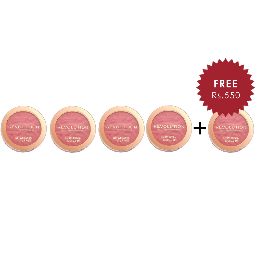 Makeup Revolution Blusher Reloaded Rose Kiss 4Pcs Set + 1 Full Size Product Worth 25% Value Free
