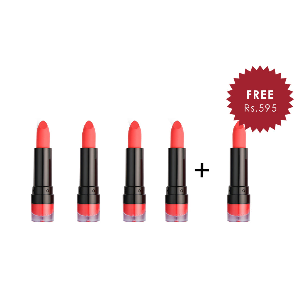 Makeup Revolution Decadence 130 Matte Lipstick 4Pcs Set + 1 Full Size Product Worth 25% Value Free