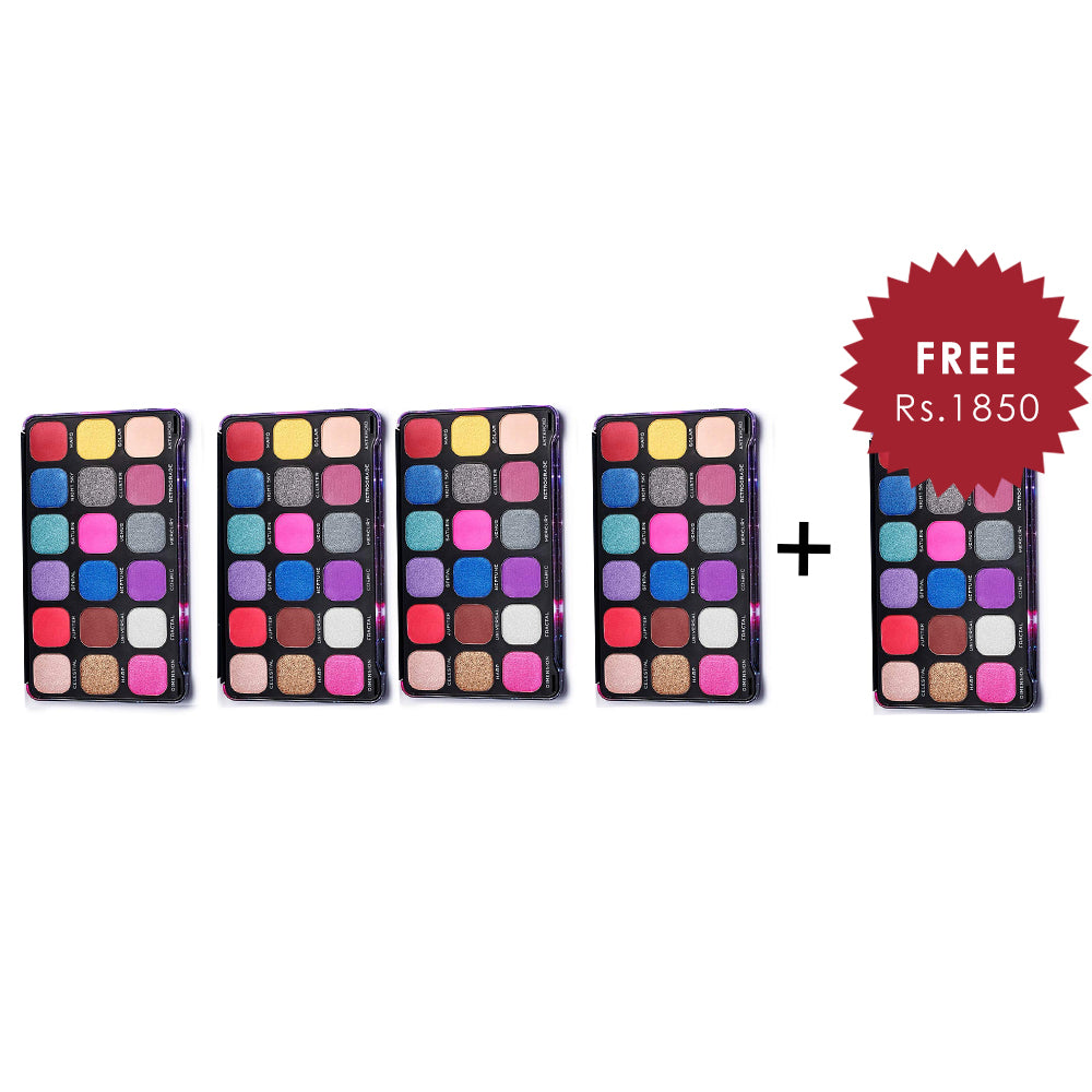 Makeup Revolution Forever Flawless Constellation Eyeshadow Palette 4Pcs Set + 1 Full Size Product Worth 25% Value Free