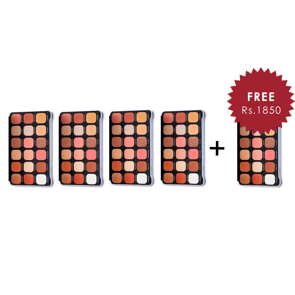 Makeup Revolution Forever Flawless Decadent Eyeshadow Palette 4Pcs Set + 1 Full Size Product Worth 25% Value Free