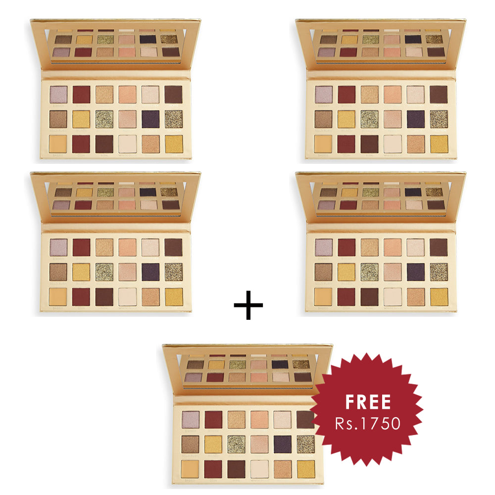 Revolution Pro 24k Gold Eyeshadow palette 4Pcs Set + 1 Full Size Product Worth 25% Value Free