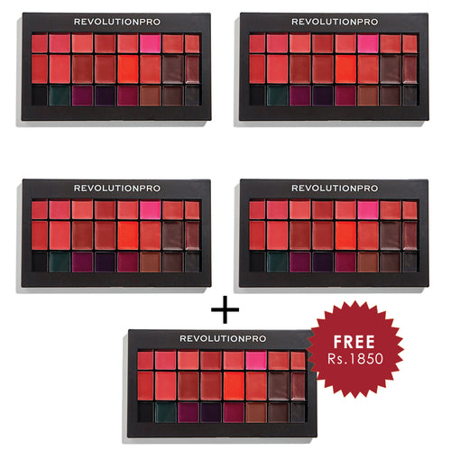 Revolution Pro Lipstick Kit Reds & Vamps 4pc Set + 1 Full Size Product Worth 25% Value Free