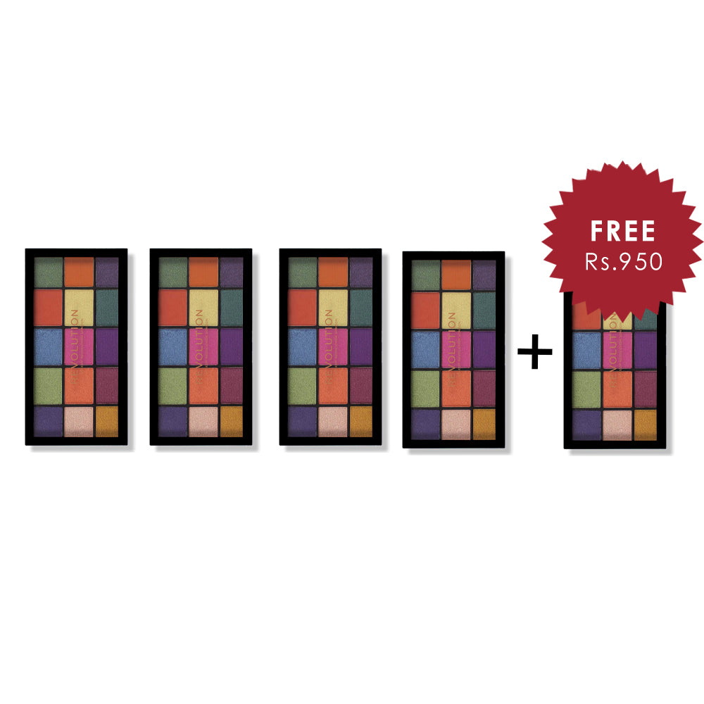Makeup Revolution Reloaded Eyeshadow Palette Passion for Colour 4Pcs Set + 1 Full Size Product Worth 25% Value Free