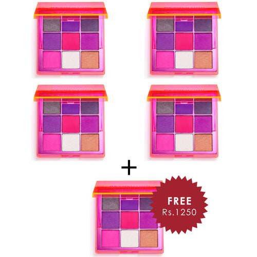 Revolution Viva Neon Palette Party Vibes 4pc Set + 1 Full Size Product Worth 25% Value Free
