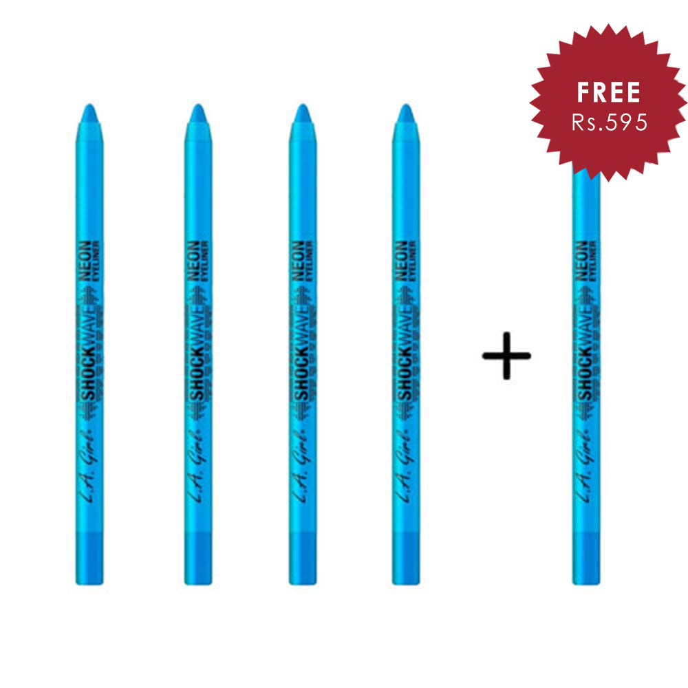 L.A. Girl Shockwave Neon Eye Liner - Electric 4pc Set + 1 Full Size Product Worth 25% Value Free