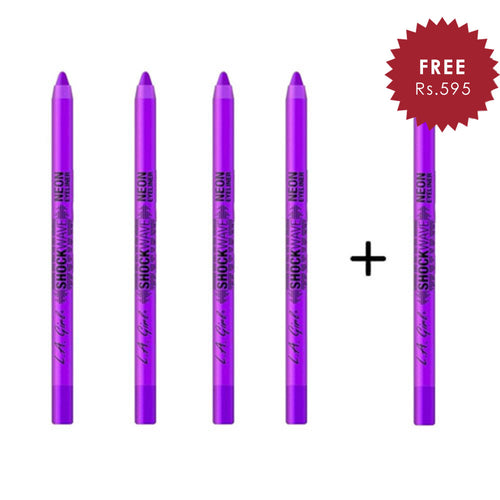 L.A. Girl Shockwave Neon Eye Liner - Vivid 4pc Set + 1 Full Size Product Worth 25% Value Free