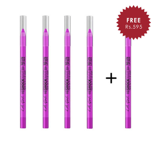 L.A. Girl Shockwave Neon Lip Liner - Blaze 4pc Set + 1 Full Size Product Worth 25% Value Free