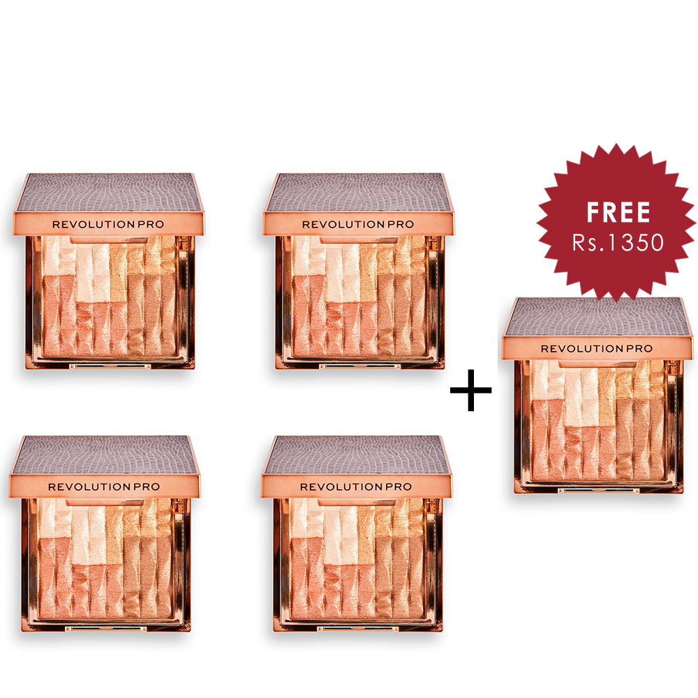 Revolution Pro Goddess Glow Shimmer Brick Sublime 4pc Set + 1 Full Size Product Worth 25% Value Free