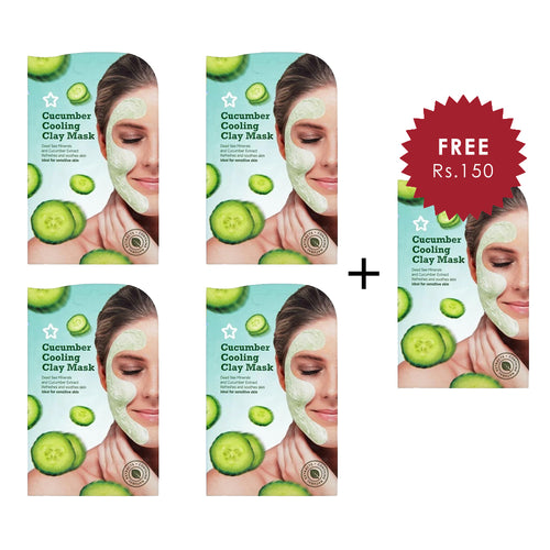 Superdrug Cucumber Cooling Clay Face Mask 4pc Set + 1 Full Size Product Worth 25% Value Free
