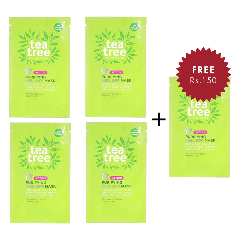 Superdrug Tea Tree Purifying Peel Off Mask 10ml 4Pcs Set + 1 Full Size Product Worth 25% Value Free