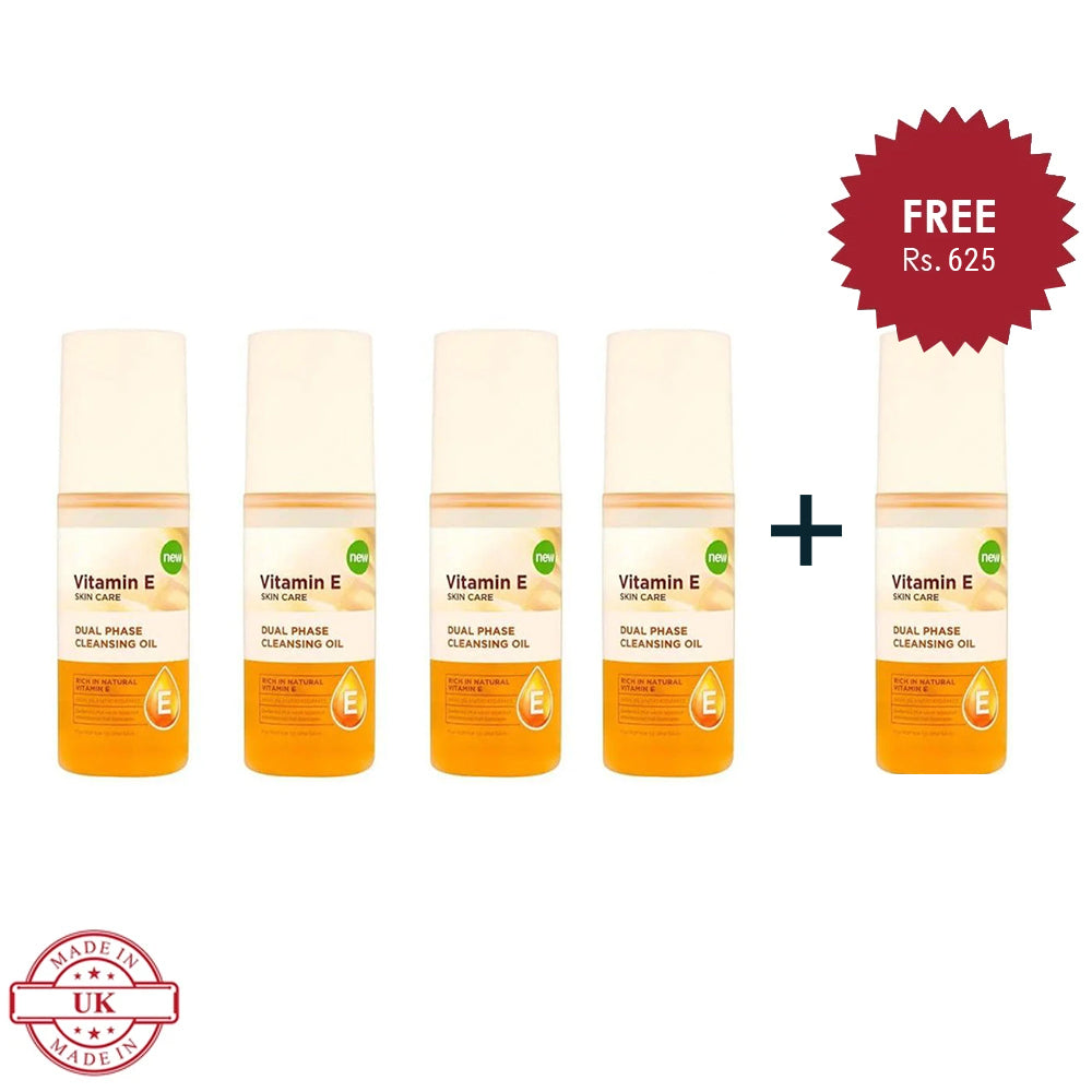 Superdrug Vitamin E Dual Phase Cleansing Oil 150ml 4Pcs Set + 1 Full Size Product Worth 25% Value Free