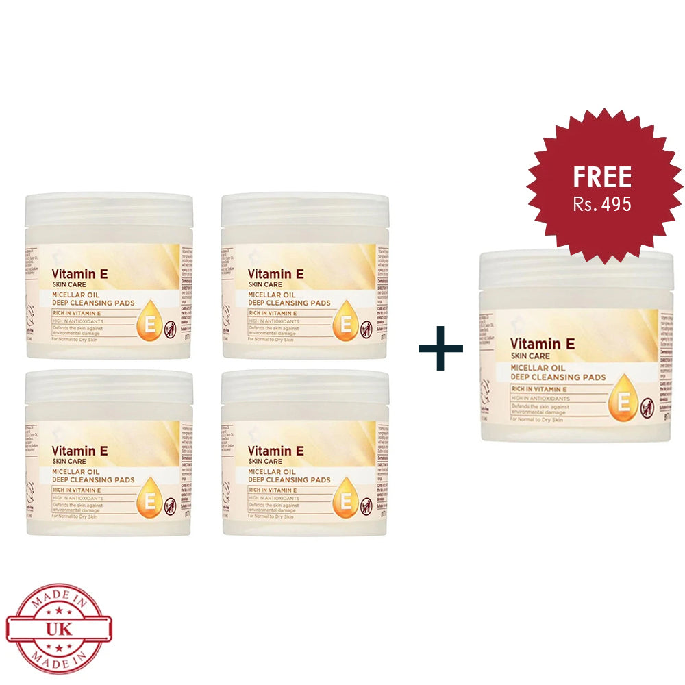 Superdrug Vitamin E Micellar Oil Facial Pads 4Pcs Set + 1 Full Size Product Worth 25% Value Free