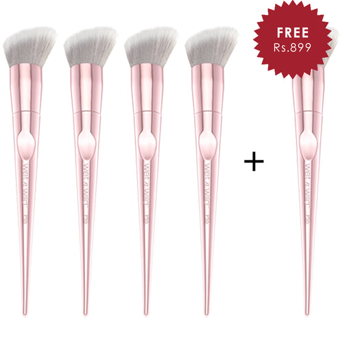 Wet N Wild Proline Makeup Brush - Precision Foundation Brush 4Pcs Set + 1 Full Size Product Worth 25% Value Free