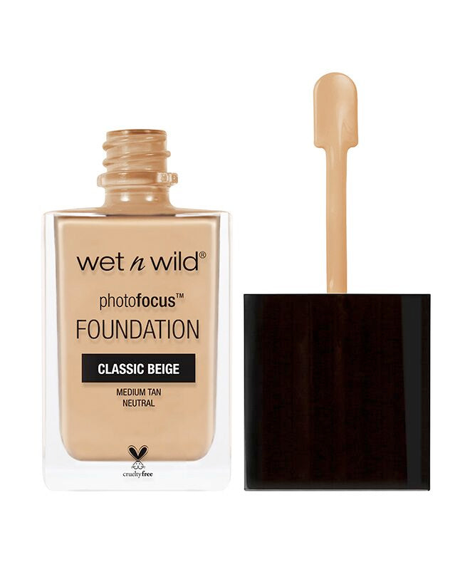Wet N Wild Photo Focus Foundation - Classic Beige 4pc Set + 1 Full Size Product Worth 25% Value Free