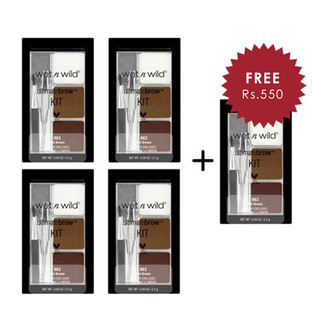 Wet N Wild Ultimate Brow Kit - Ash Brown 4pc Set + 1 Full Size Product Worth 25% Value Free